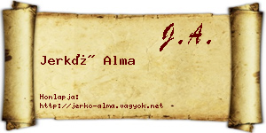 Jerkó Alma névjegykártya